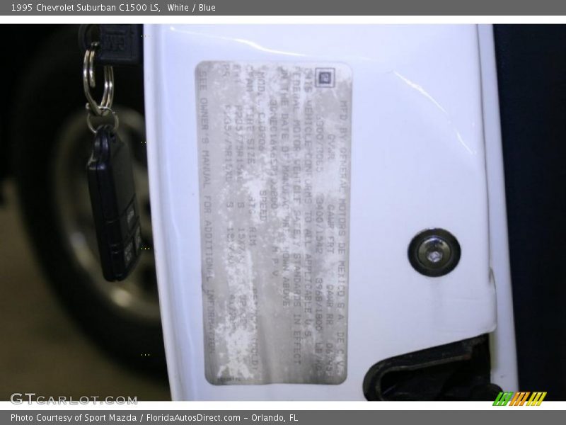 White / Blue 1995 Chevrolet Suburban C1500 LS