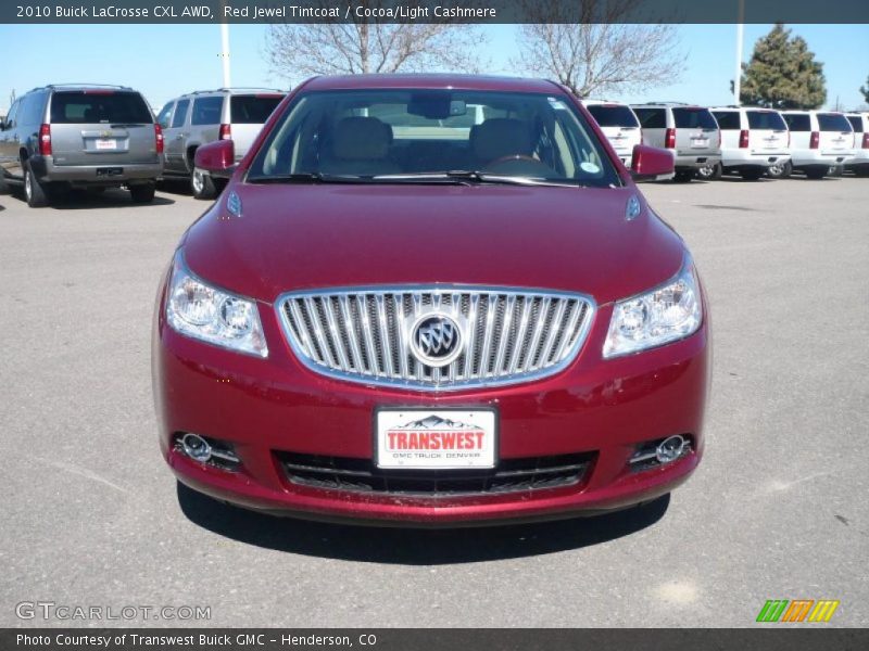 Red Jewel Tintcoat / Cocoa/Light Cashmere 2010 Buick LaCrosse CXL AWD