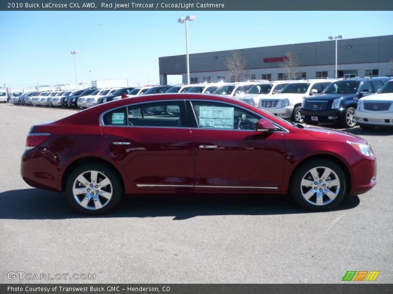 Red Jewel Tintcoat / Cocoa/Light Cashmere 2010 Buick LaCrosse CXL AWD