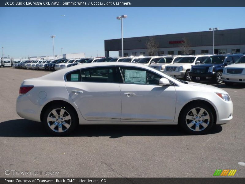 Summit White / Cocoa/Light Cashmere 2010 Buick LaCrosse CXL AWD