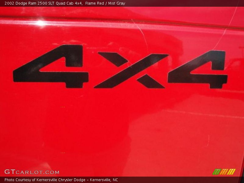 Flame Red / Mist Gray 2002 Dodge Ram 2500 SLT Quad Cab 4x4
