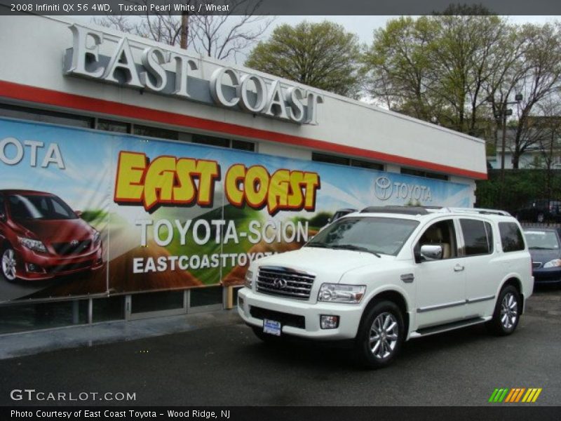 Tuscan Pearl White / Wheat 2008 Infiniti QX 56 4WD