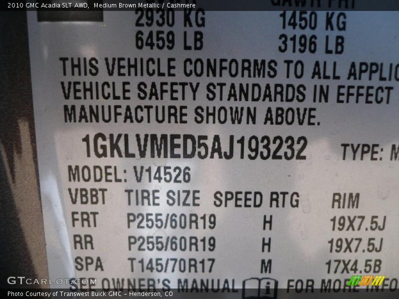 Medium Brown Metallic / Cashmere 2010 GMC Acadia SLT AWD