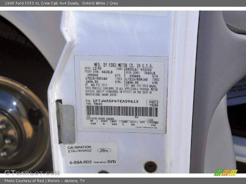 Oxford White / Grey 1996 Ford F350 XL Crew Cab 4x4 Dually