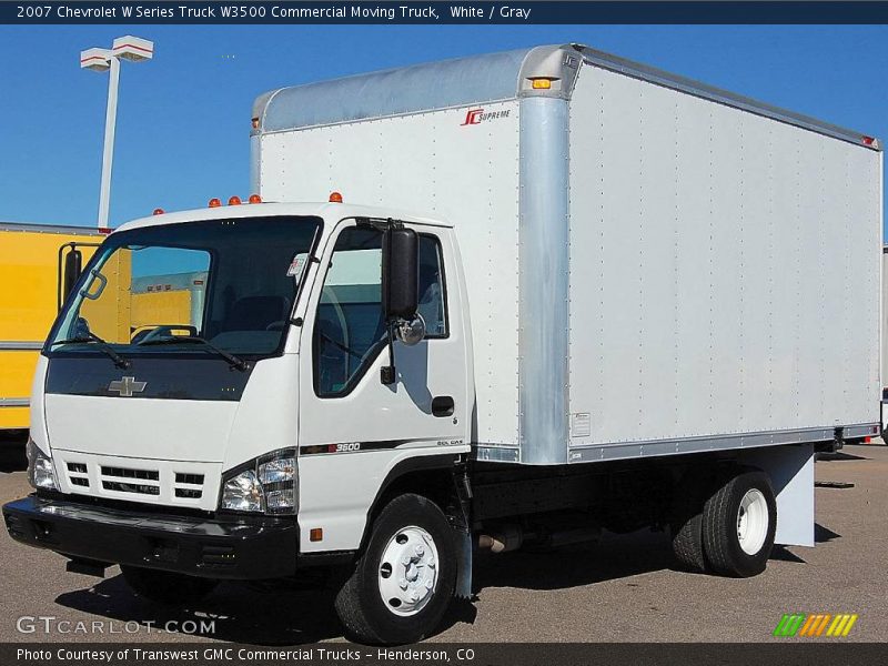 White / Gray 2007 Chevrolet W Series Truck W3500 Commercial Moving Truck