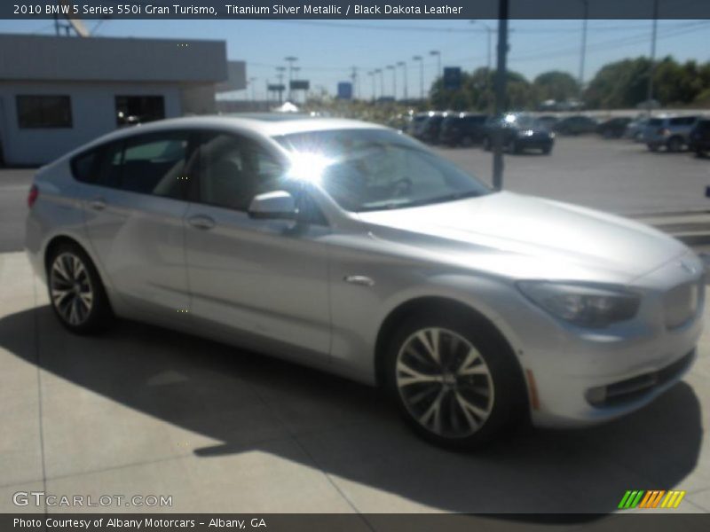 Titanium Silver Metallic / Black Dakota Leather 2010 BMW 5 Series 550i Gran Turismo