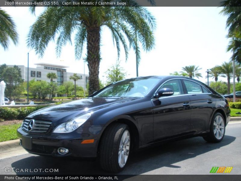 Capri Blue Metallic / Cashmere Beige 2008 Mercedes-Benz CLS 550