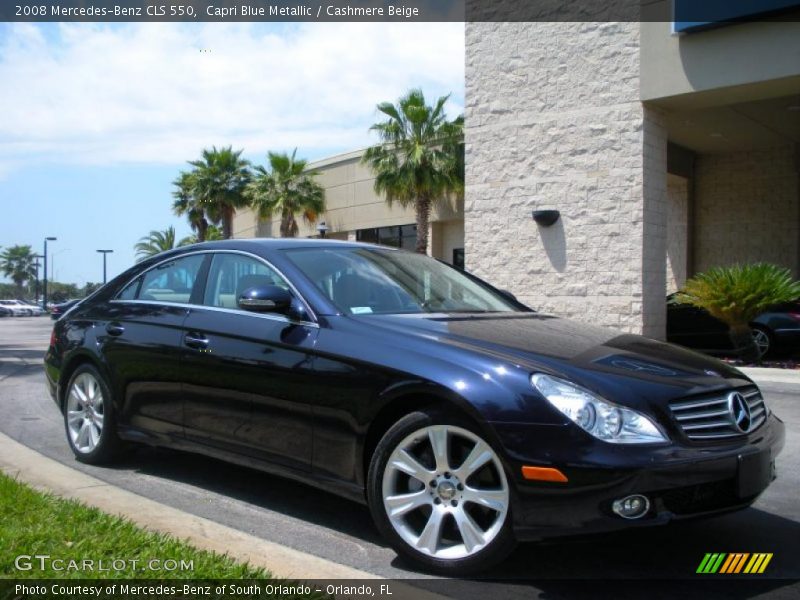 Capri Blue Metallic / Cashmere Beige 2008 Mercedes-Benz CLS 550