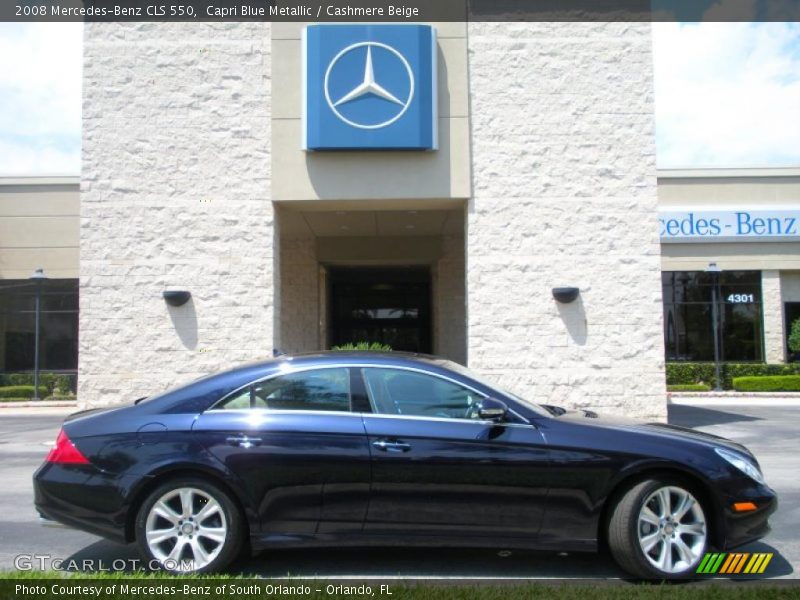 Capri Blue Metallic / Cashmere Beige 2008 Mercedes-Benz CLS 550