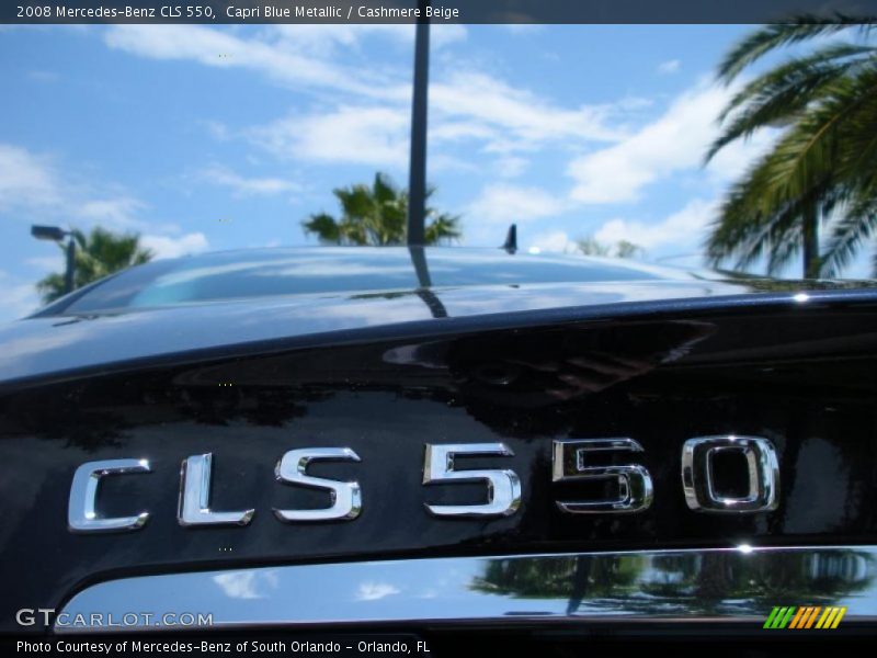 Capri Blue Metallic / Cashmere Beige 2008 Mercedes-Benz CLS 550