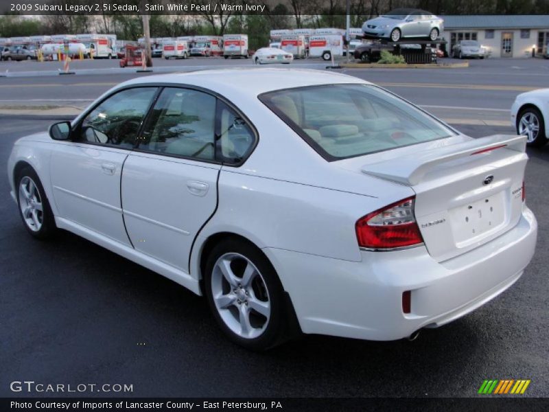 Satin White Pearl / Warm Ivory 2009 Subaru Legacy 2.5i Sedan