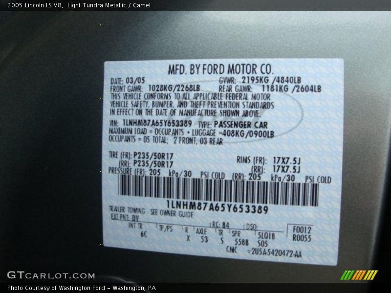 Light Tundra Metallic / Camel 2005 Lincoln LS V8