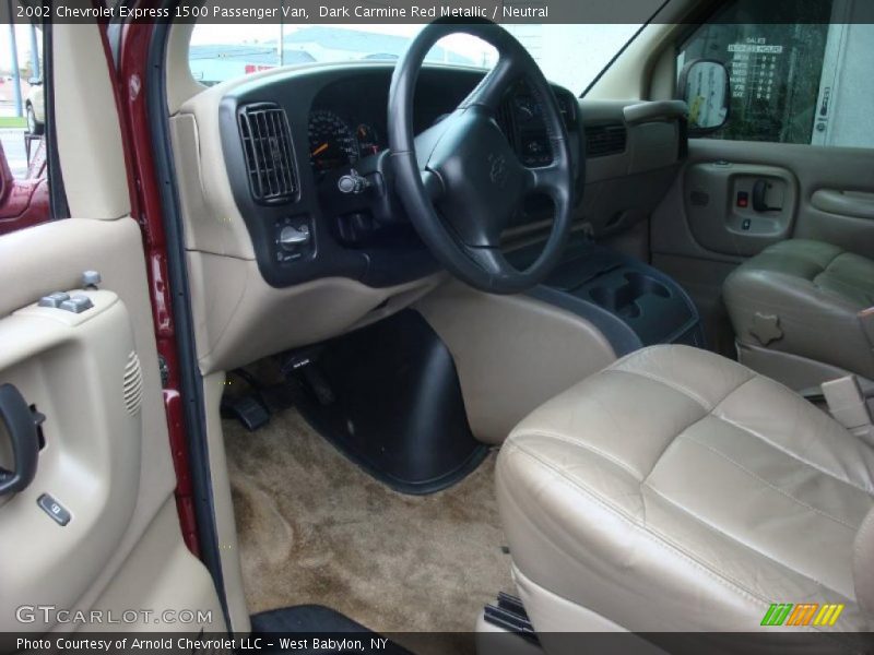 Dark Carmine Red Metallic / Neutral 2002 Chevrolet Express 1500 Passenger Van
