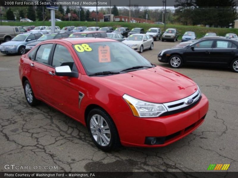Vermillion Red / Medium Stone 2008 Ford Focus SE Sedan