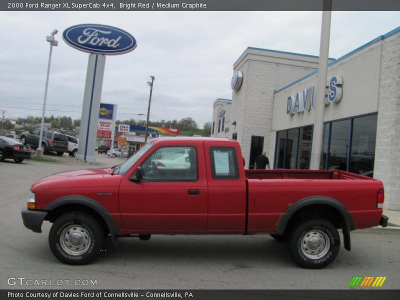 Bright Red / Medium Graphite 2000 Ford Ranger XL SuperCab 4x4