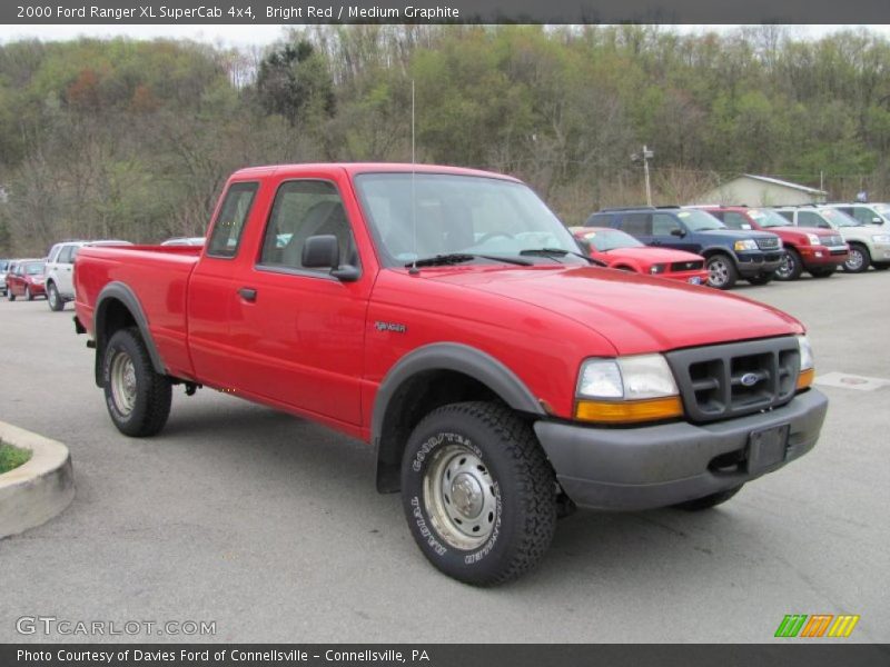Bright Red / Medium Graphite 2000 Ford Ranger XL SuperCab 4x4