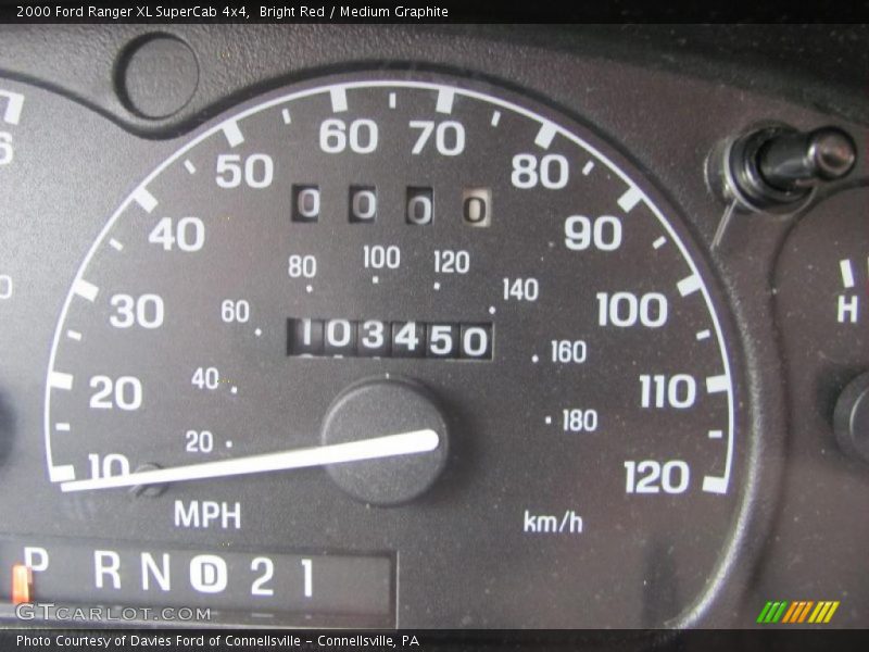 Bright Red / Medium Graphite 2000 Ford Ranger XL SuperCab 4x4