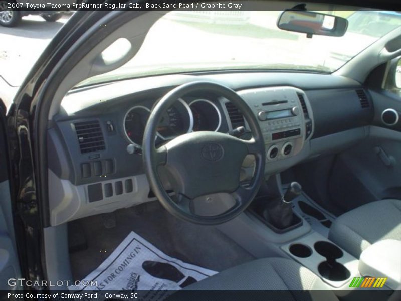 Black Sand Pearl / Graphite Gray 2007 Toyota Tacoma PreRunner Regular Cab