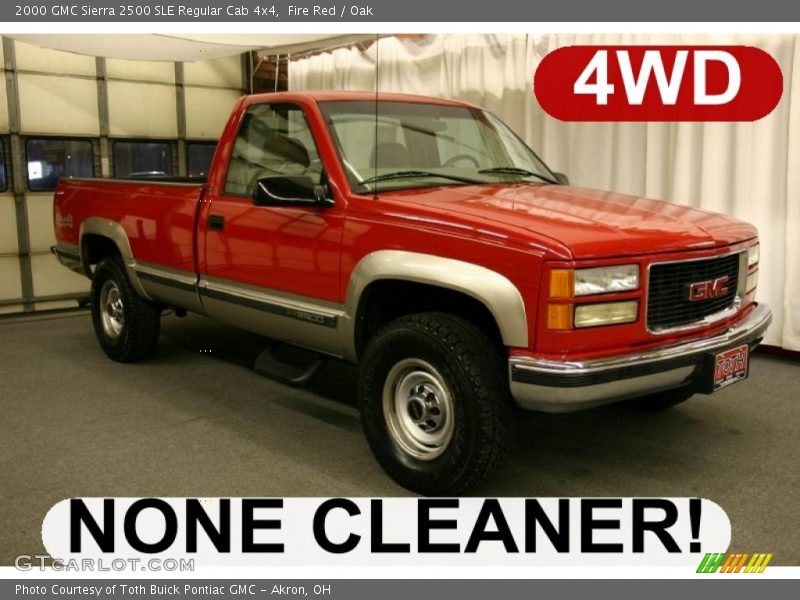 Fire Red / Oak 2000 GMC Sierra 2500 SLE Regular Cab 4x4