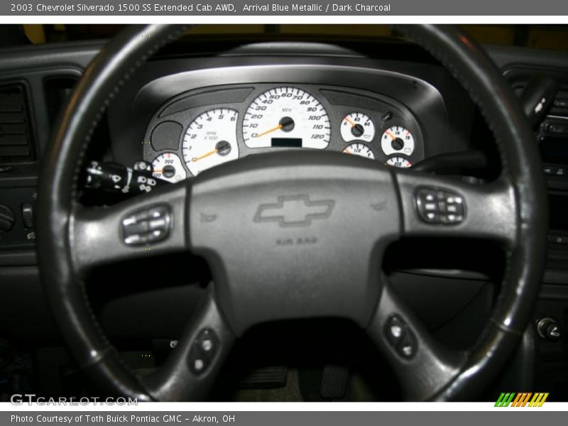 Arrival Blue Metallic / Dark Charcoal 2003 Chevrolet Silverado 1500 SS Extended Cab AWD
