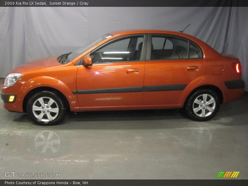 Sunset Orange / Gray 2009 Kia Rio LX Sedan
