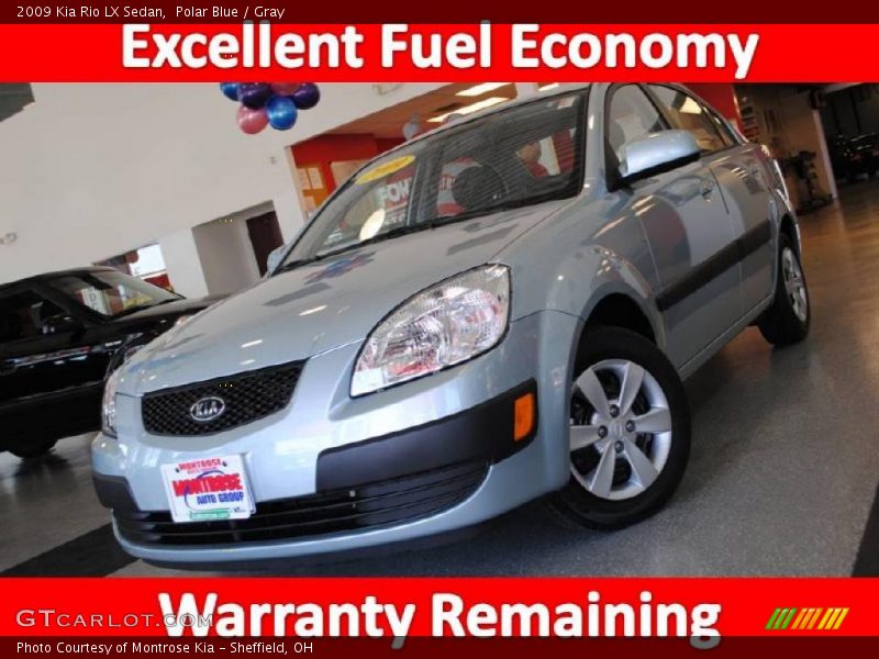 Polar Blue / Gray 2009 Kia Rio LX Sedan