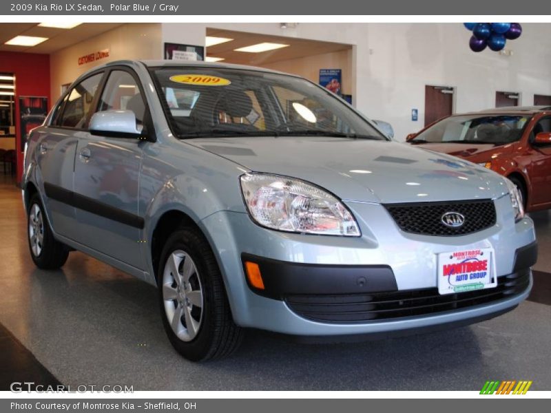 Polar Blue / Gray 2009 Kia Rio LX Sedan