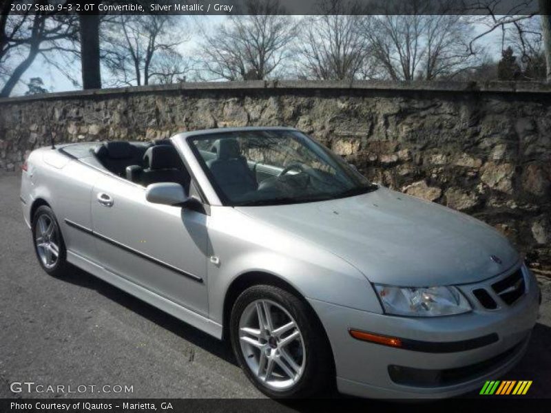 Silver Metallic / Gray 2007 Saab 9-3 2.0T Convertible