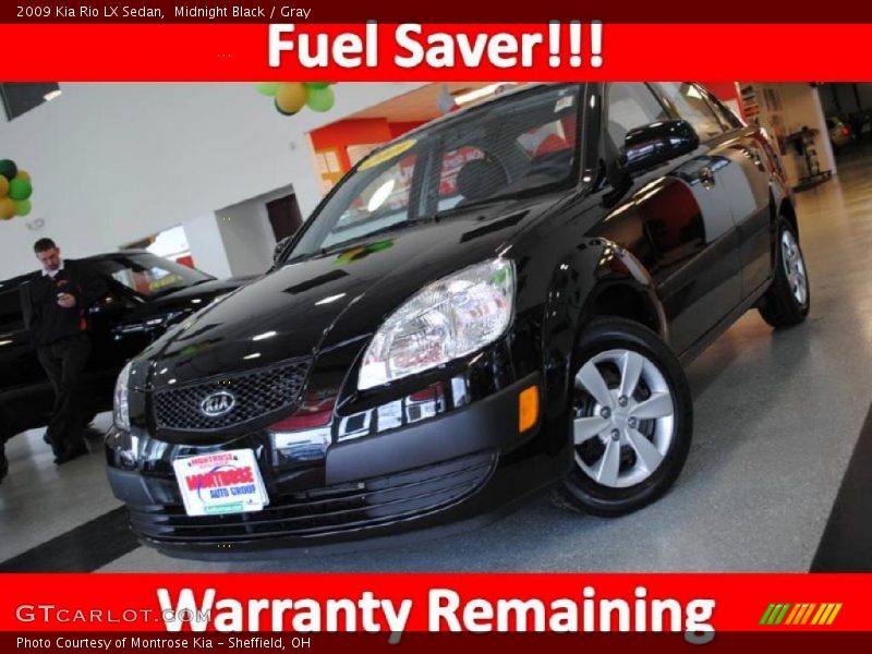 Midnight Black / Gray 2009 Kia Rio LX Sedan