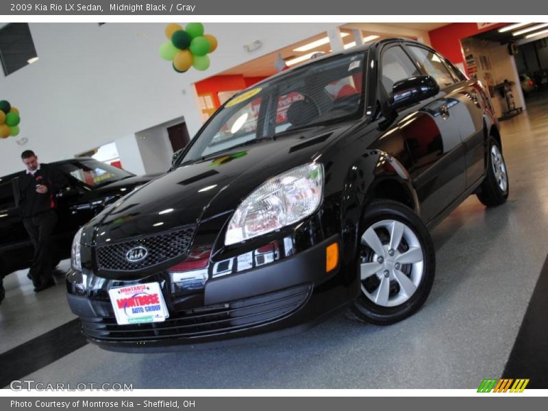 Midnight Black / Gray 2009 Kia Rio LX Sedan