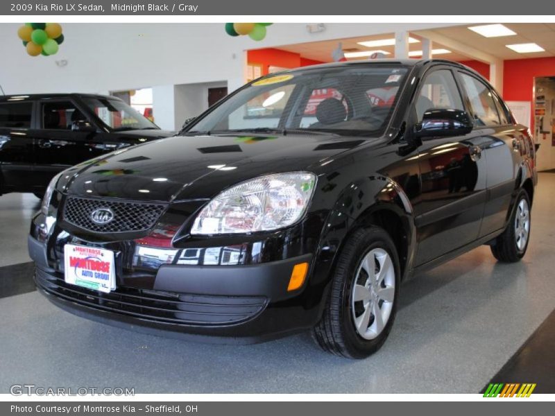 Midnight Black / Gray 2009 Kia Rio LX Sedan