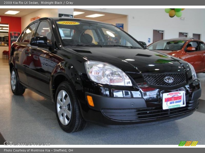 Midnight Black / Gray 2009 Kia Rio LX Sedan