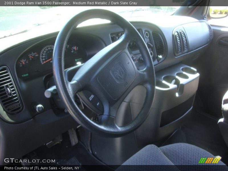Medium Red Metallic / Dark Slate Gray 2001 Dodge Ram Van 3500 Passenger