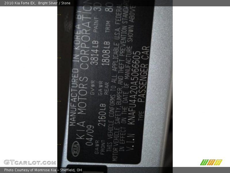 Bright Silver / Stone 2010 Kia Forte EX