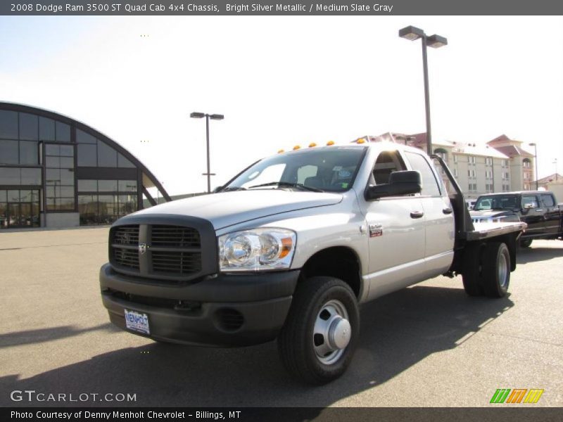 Bright Silver Metallic / Medium Slate Gray 2008 Dodge Ram 3500 ST Quad Cab 4x4 Chassis