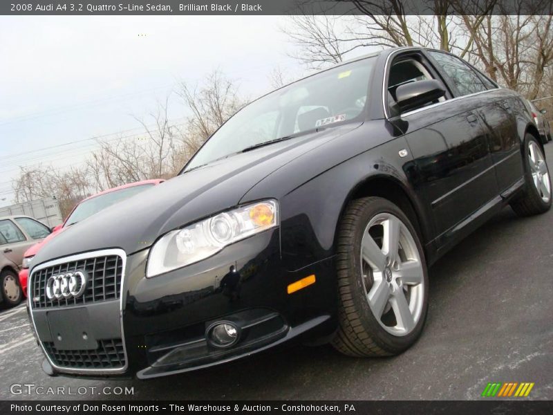 Brilliant Black / Black 2008 Audi A4 3.2 Quattro S-Line Sedan