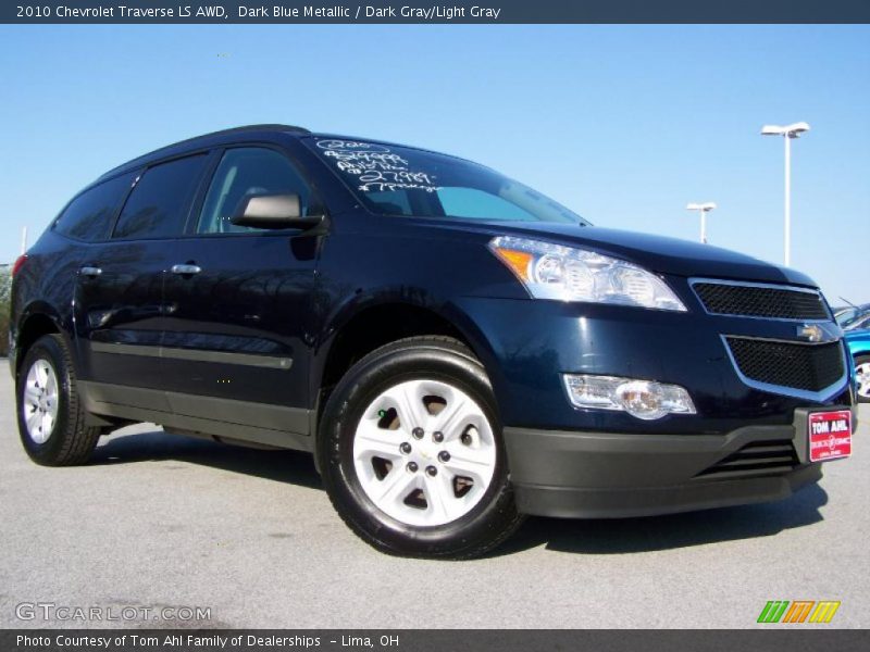 Dark Blue Metallic / Dark Gray/Light Gray 2010 Chevrolet Traverse LS AWD