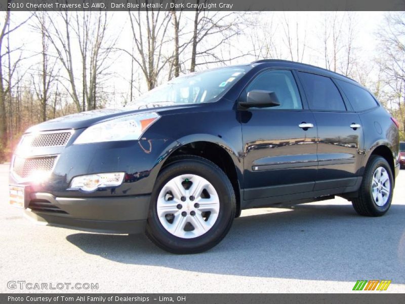 Dark Blue Metallic / Dark Gray/Light Gray 2010 Chevrolet Traverse LS AWD