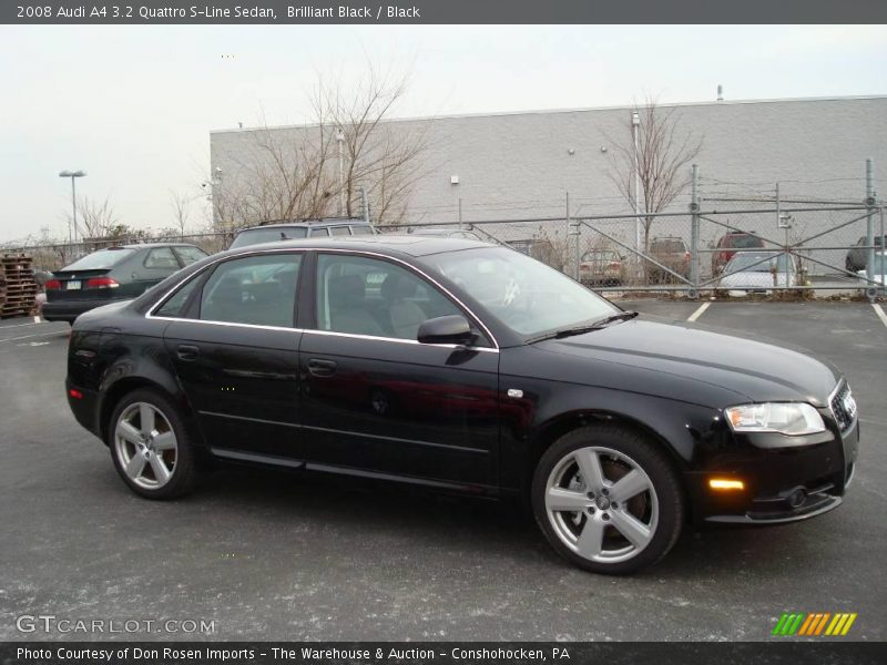 Brilliant Black / Black 2008 Audi A4 3.2 Quattro S-Line Sedan