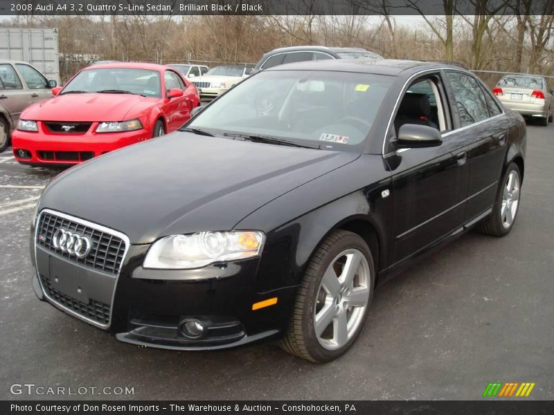 Brilliant Black / Black 2008 Audi A4 3.2 Quattro S-Line Sedan