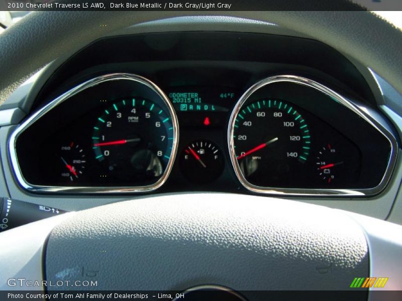 Dark Blue Metallic / Dark Gray/Light Gray 2010 Chevrolet Traverse LS AWD
