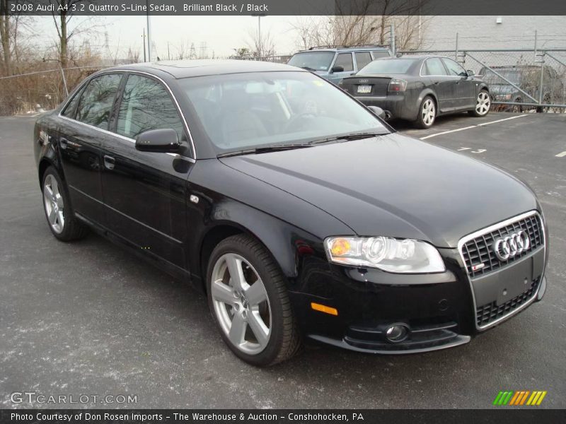 Brilliant Black / Black 2008 Audi A4 3.2 Quattro S-Line Sedan
