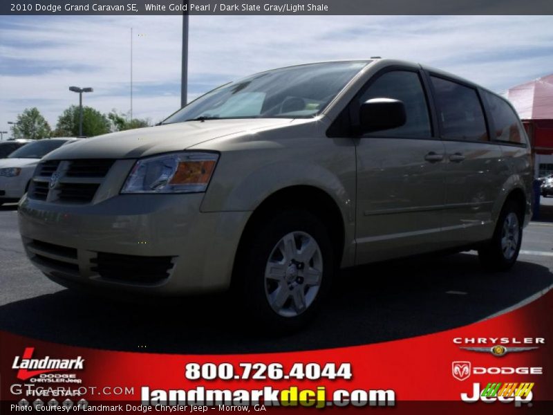 White Gold Pearl / Dark Slate Gray/Light Shale 2010 Dodge Grand Caravan SE