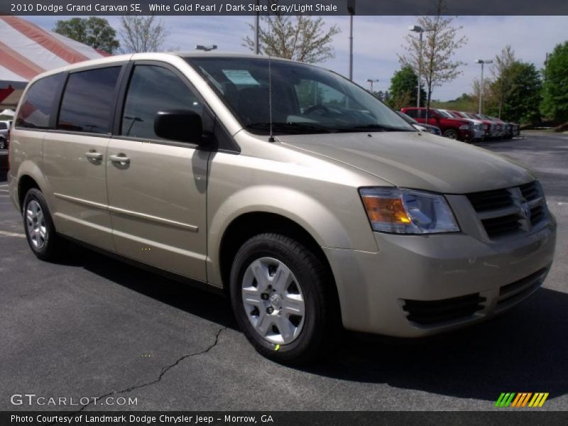 White Gold Pearl / Dark Slate Gray/Light Shale 2010 Dodge Grand Caravan SE