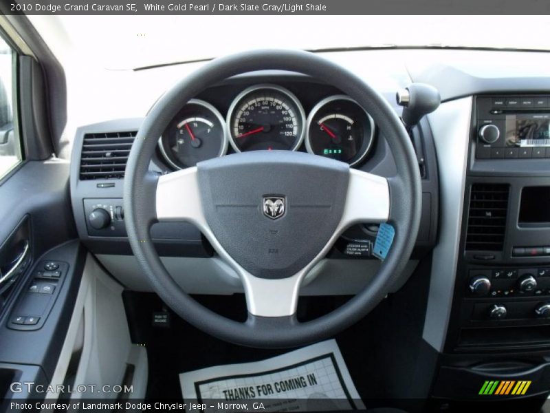 White Gold Pearl / Dark Slate Gray/Light Shale 2010 Dodge Grand Caravan SE