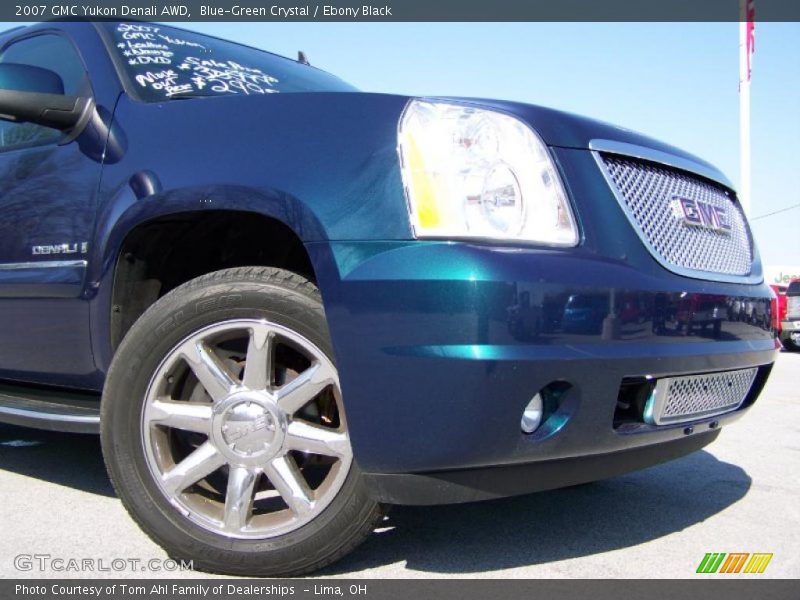 Blue-Green Crystal / Ebony Black 2007 GMC Yukon Denali AWD