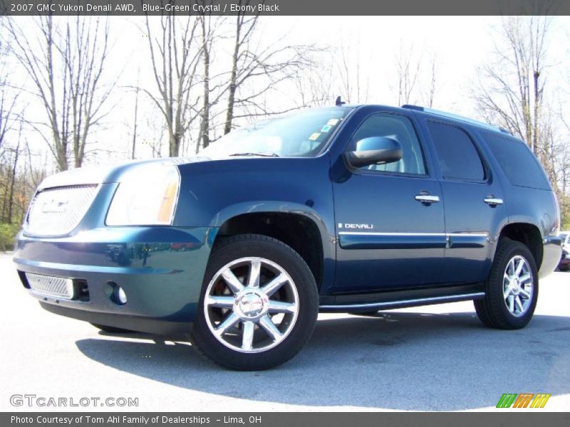 Blue-Green Crystal / Ebony Black 2007 GMC Yukon Denali AWD