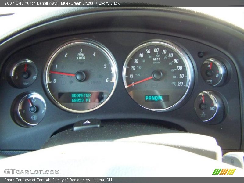 Blue-Green Crystal / Ebony Black 2007 GMC Yukon Denali AWD