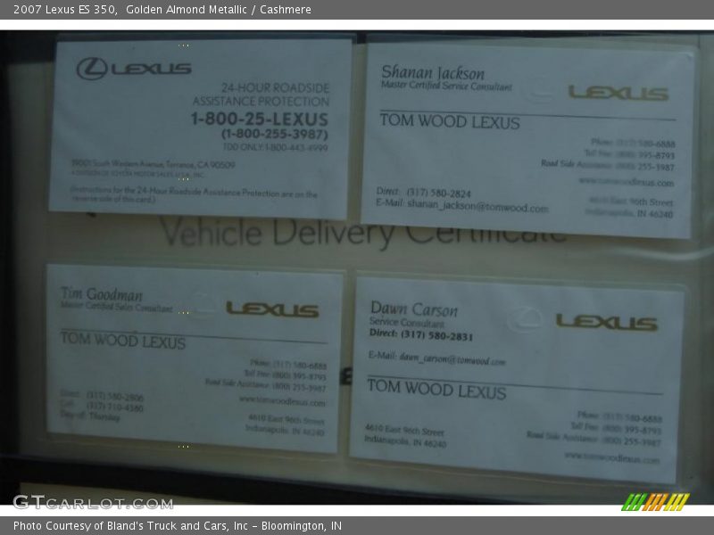 Golden Almond Metallic / Cashmere 2007 Lexus ES 350