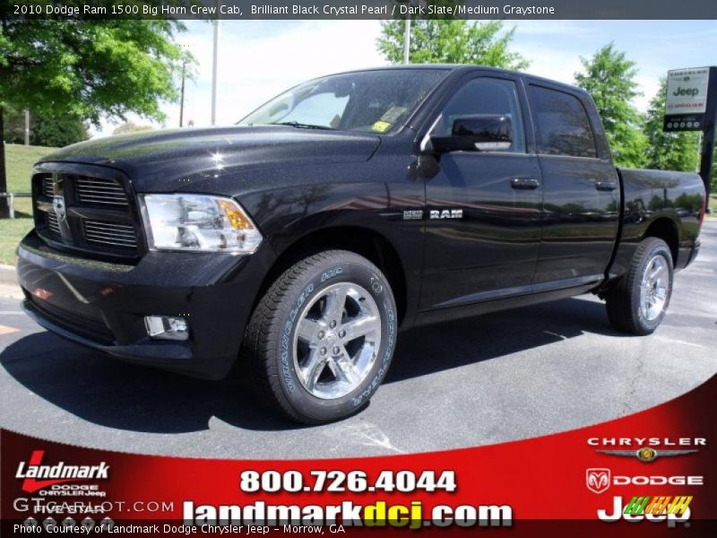 Brilliant Black Crystal Pearl / Dark Slate/Medium Graystone 2010 Dodge Ram 1500 Big Horn Crew Cab
